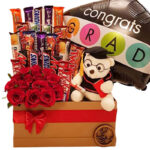 Graduation Chocolate and flowers box